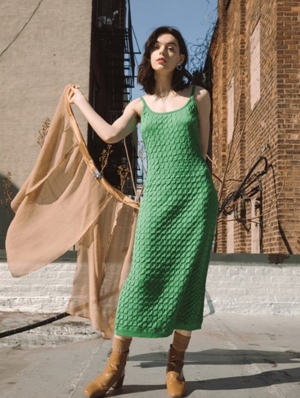 Ajaie Alaie Knit Scoop Neck Long Dress Size S